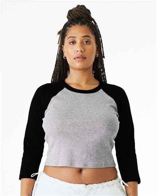 BELLA + CANVAS 1200 - Women's Micro Rib Three-Quarter Raglan Sleeve Baby Tee