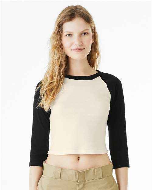 BELLA + CANVAS 1200 - Women's Micro Rib Three-Quarter Raglan Sleeve Baby Tee