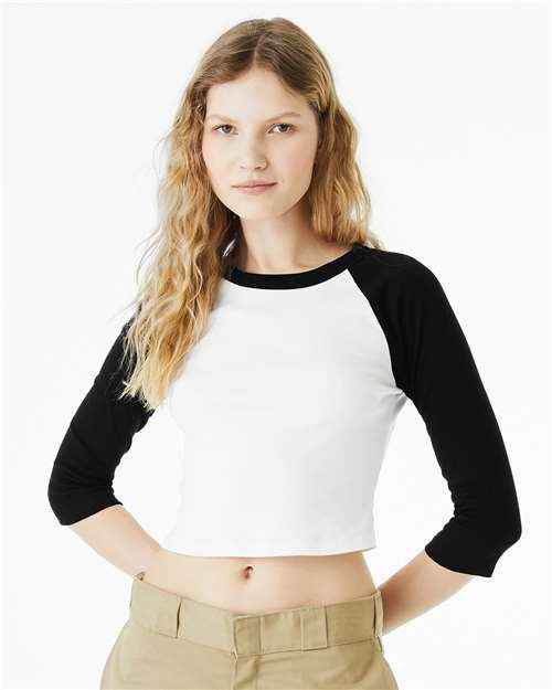 BELLA + CANVAS 1200 - Women's Micro Rib Three-Quarter Raglan Sleeve Baby Tee