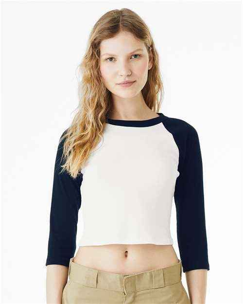 BELLA + CANVAS 1200 - Women's Micro Rib Three-Quarter Raglan Sleeve Baby Tee