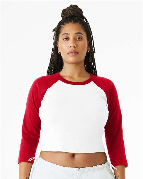 BELLA + CANVAS 1200 - Women's Micro Rib Three-Quarter Raglan Sleeve Baby Tee BELLA + CANVAS