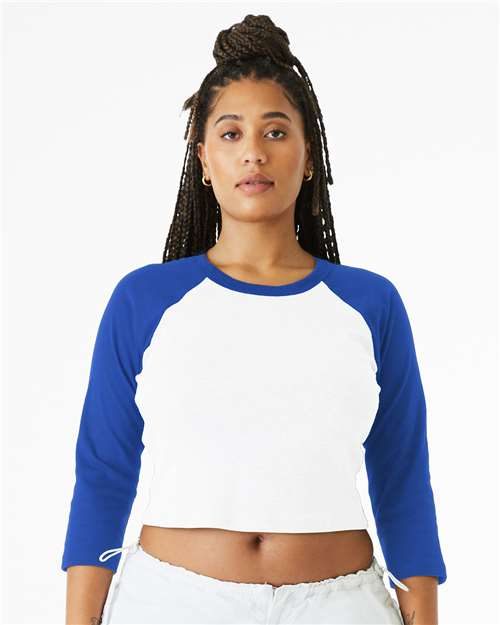 BELLA + CANVAS 1200 - Women's Micro Rib Three-Quarter Raglan Sleeve Baby Tee BELLA + CANVAS