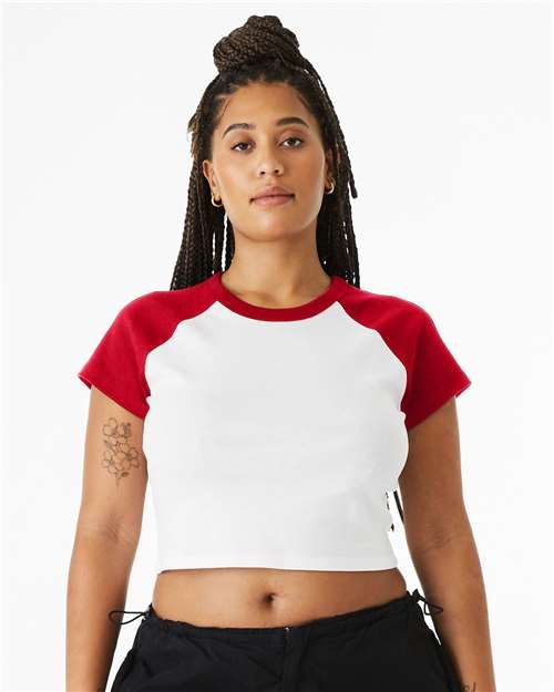 BELLA + CANVAS 1201 - Women's Micro Rib Raglan Baby Tee BELLA + CANVAS