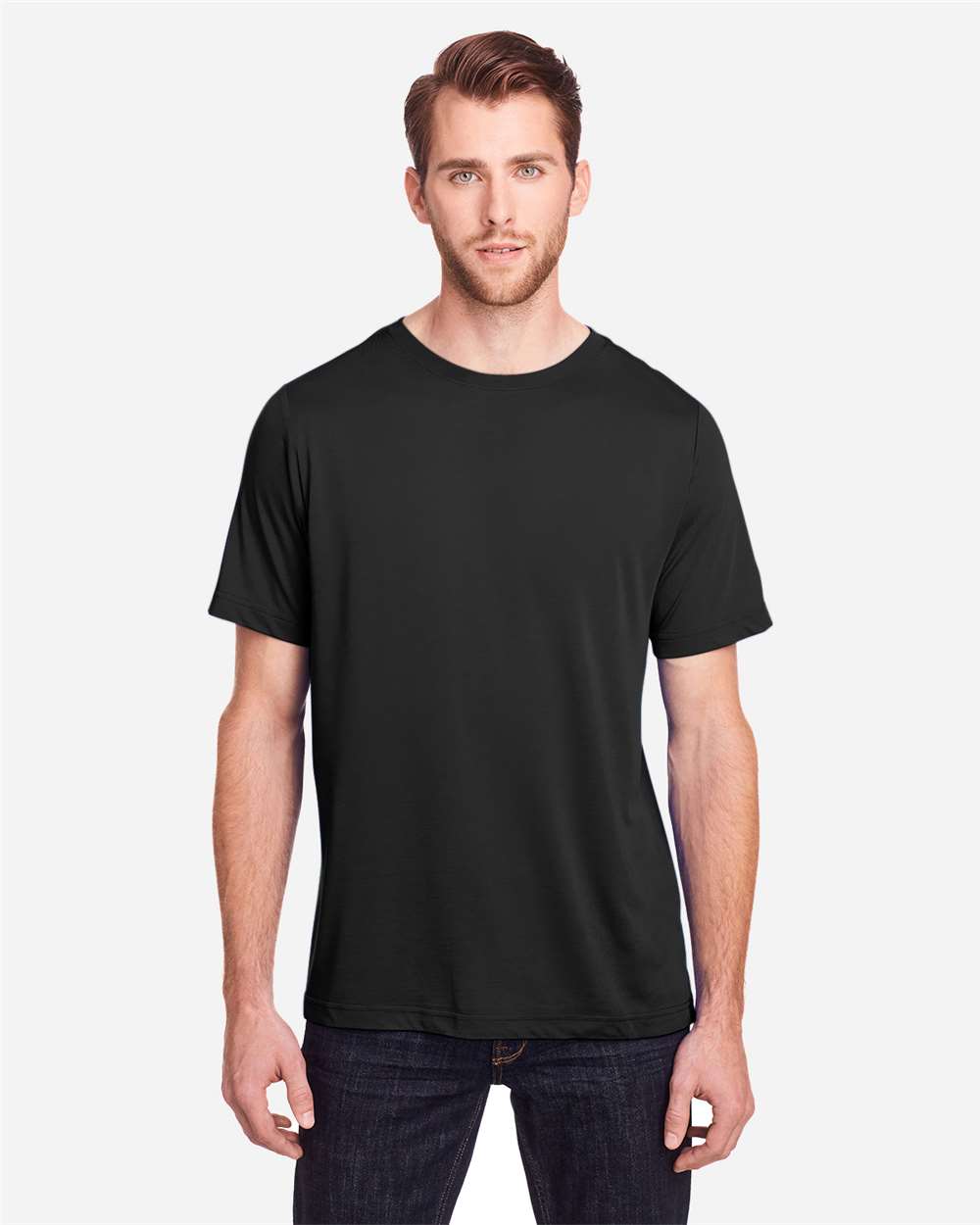 CORE365 CE111T — Unisex Tall Fusion ChromaSoft™ Performance T-Shirt — Black
