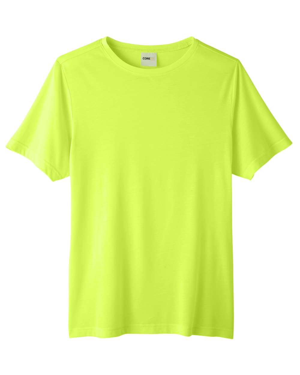 CORE365 CE111T — Unisex Tall Fusion ChromaSoft™ Performance T-Shirt — Safety Yellow (flat)
