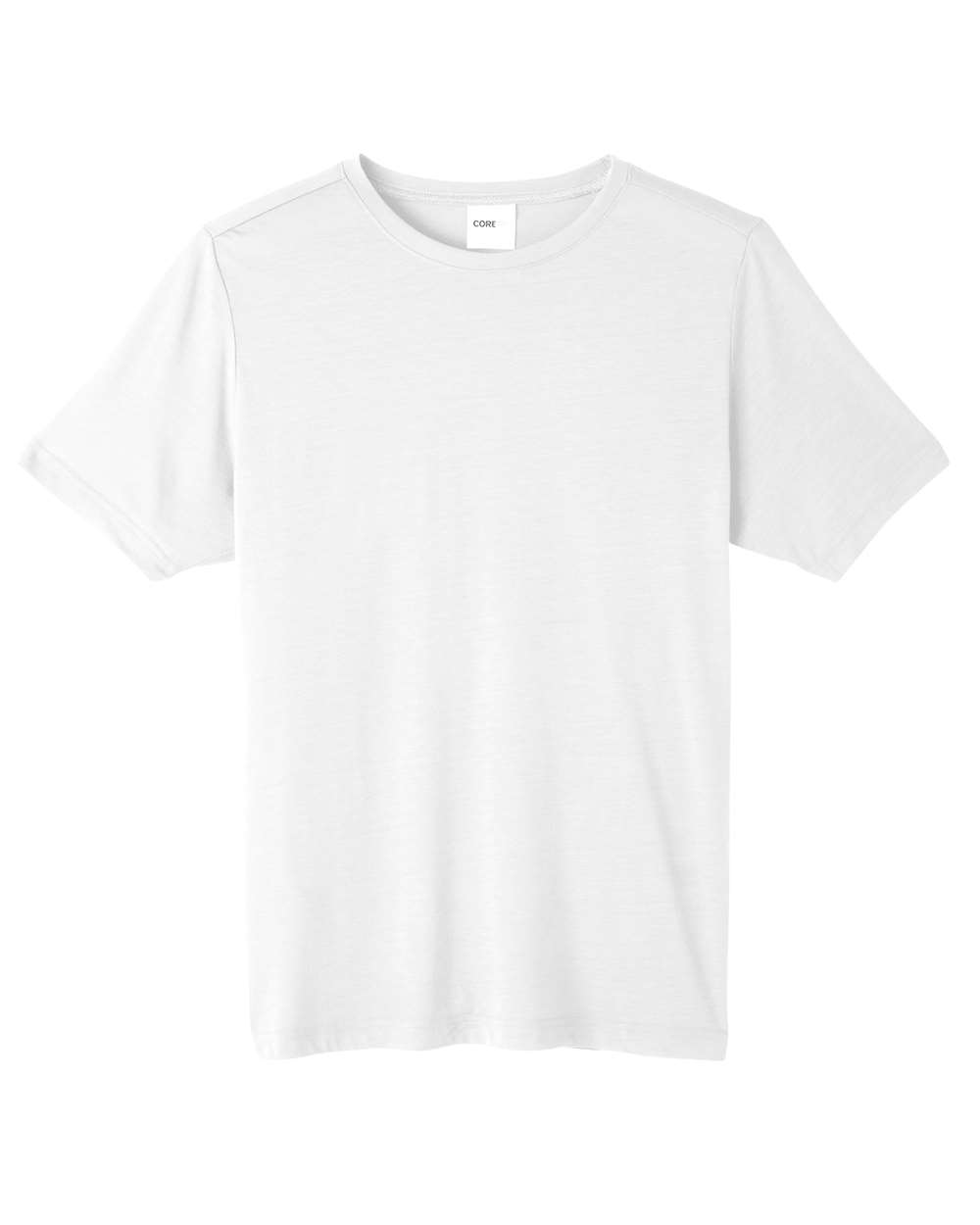 CORE365 CE111T — Unisex Tall Fusion ChromaSoft™ Performance T-Shirt — White (flat)
