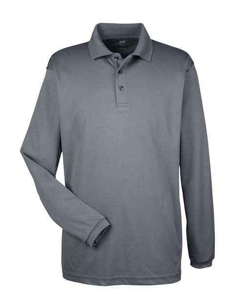 UltraClub 8210LS - Men's Cool & Dry Long Sleeve Mesh Piqué Polo