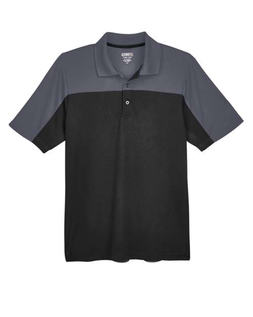 CORE365 CE101 - Men's Balance Colorblock Performance Pique Polo - Black/ Carbon