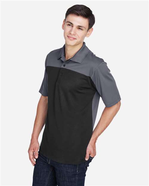 CORE365 CE101 - Men's Balance Colorblock Performance Pique Polo - Black/ Carbon