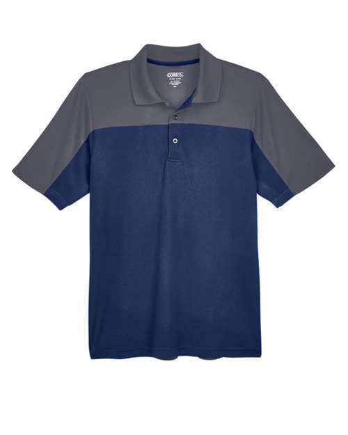 CORE365 CE101 - Men's Balance Colorblock Performance Pique Polo - Classic Navy/ Carbon