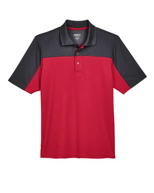 CORE365 CE101 - Men's Balance Colorblock Performance Pique Polo - Classic Red/ Carbon
