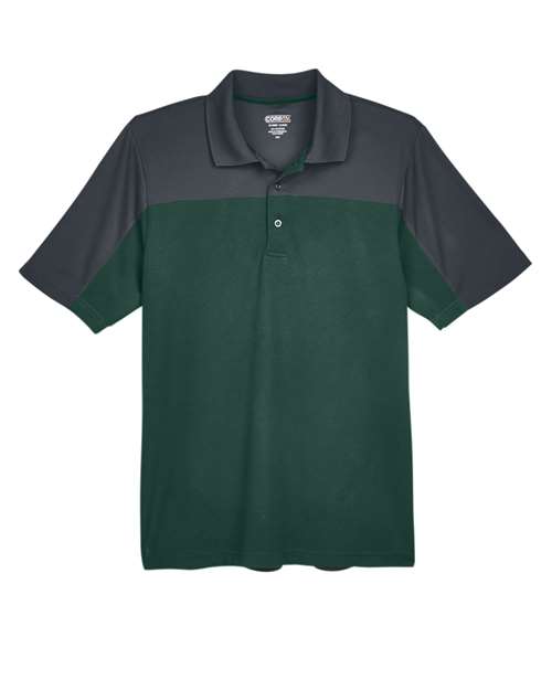 CORE365 CE101 - Men's Balance Colorblock Performance Pique Polo - Forest/ Carbon