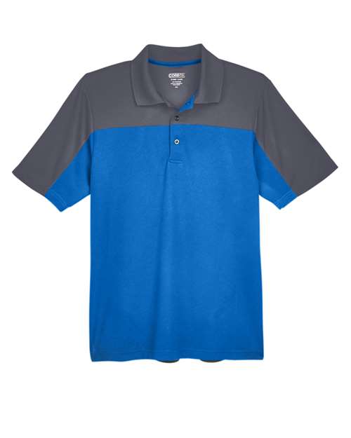CORE365 CE101 - Men's Balance Colorblock Performance Pique Polo - True Royal/ Carbon