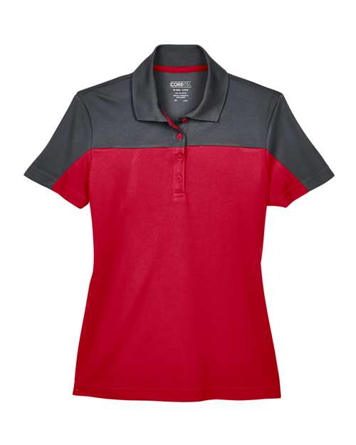 CORE365 CE101W - Women's Balance Colorblock Performance Pique Polo - Classic Red/ Carbon