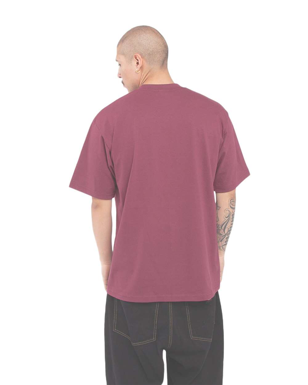 Shaka Wear SHMHSS - Unisex Max Heavyweight Tee - Burgundy