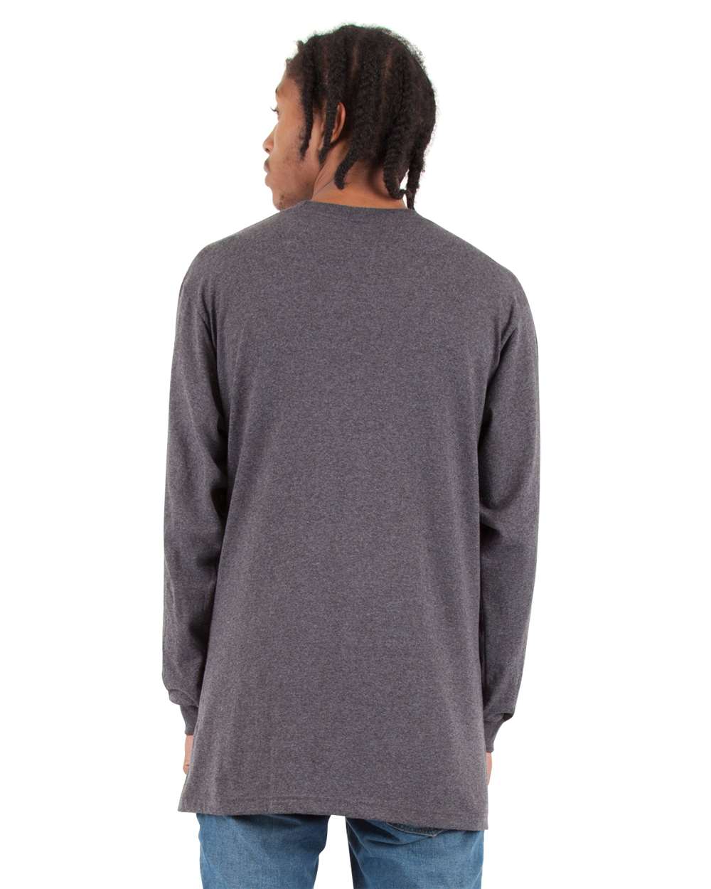 Shaka Wear SHALS - Unisex Active Long Sleeve Tee - Charcoal Grey Heather