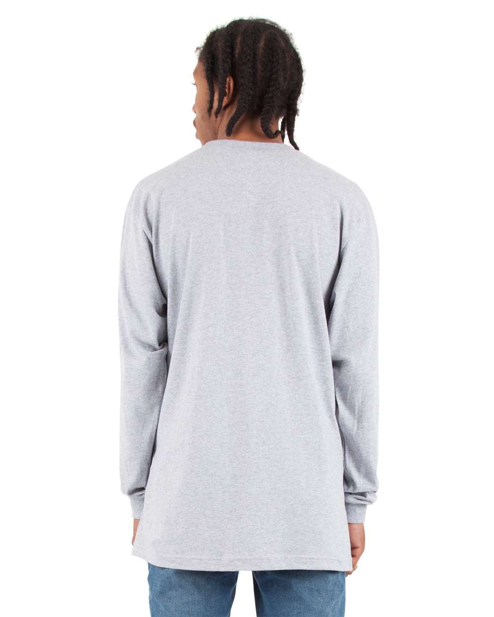 Shaka Wear SHALS - Unisex Active Long Sleeve Tee - Heather Grey