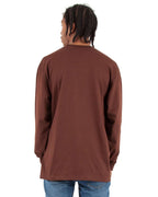 Shaka Wear SHMHLST - Unisex Tall Max Heavyweight Long Sleeve Tee - Brown