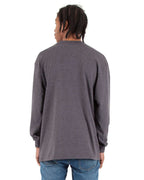 Shaka Wear SHMHLST - Unisex Tall Max Heavyweight Long Sleeve Tee - Charcoal Grey Heather