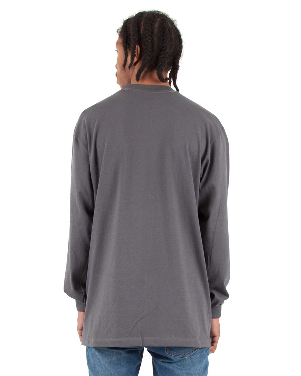 Shaka Wear SHMHLST - Unisex Tall Max Heavyweight Long Sleeve Tee - Dark Grey