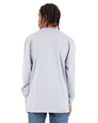 Shaka Wear SHMHLST - Unisex Tall Max Heavyweight Long Sleeve Tee - Heather Grey