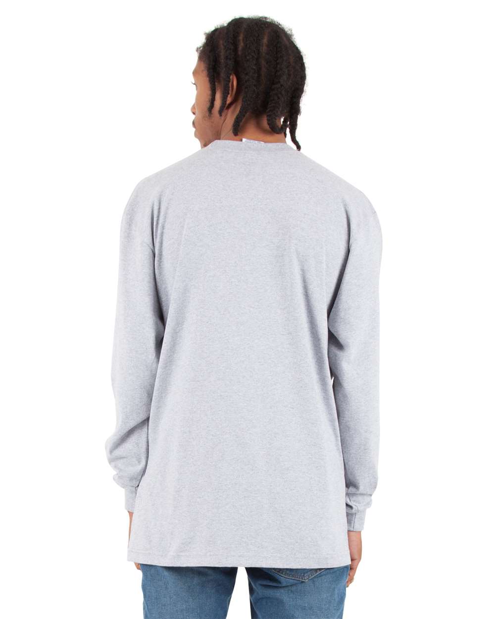 Shaka Wear SHMHLST - Unisex Tall Max Heavyweight Long Sleeve Tee - Heather Grey