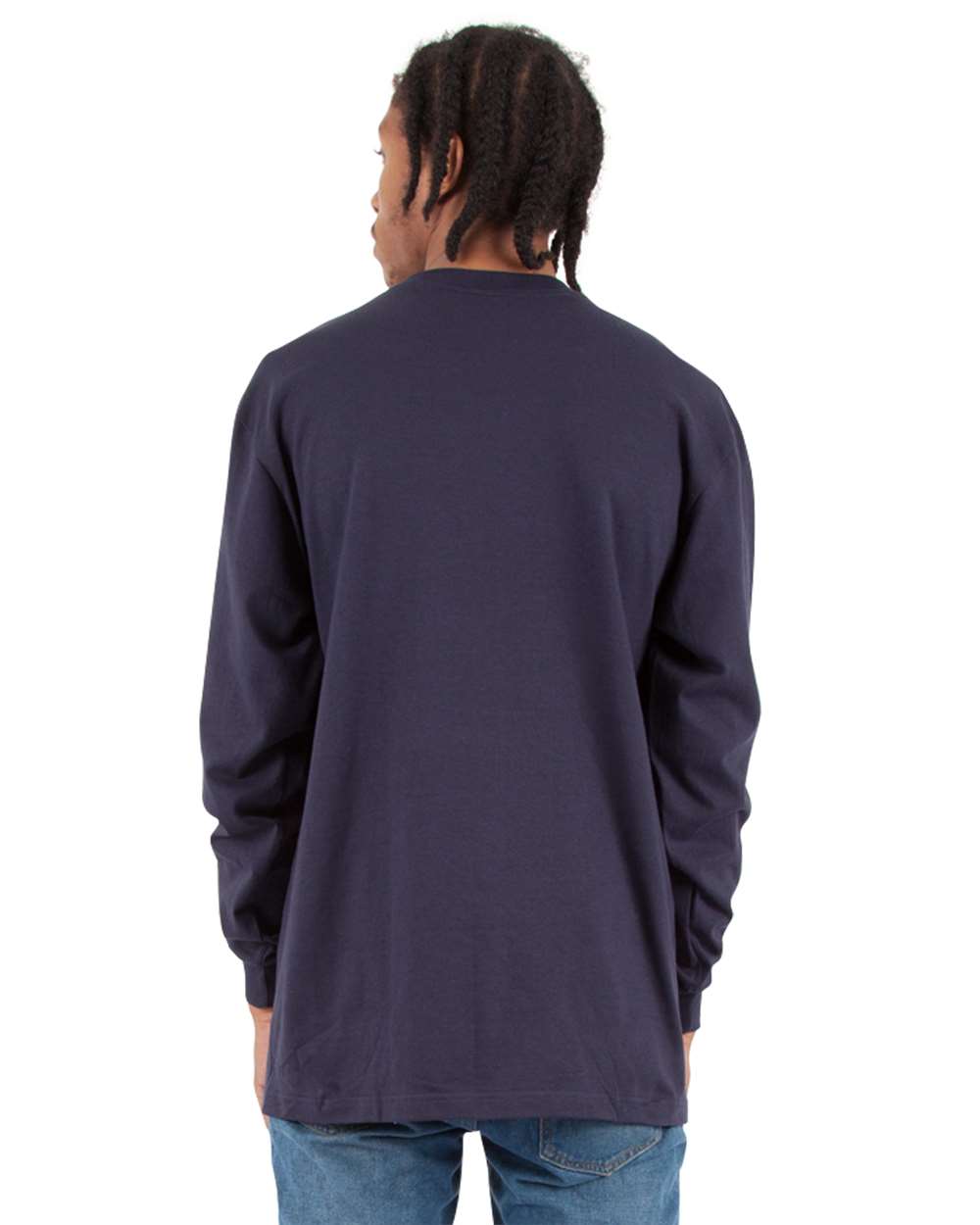 Shaka Wear SHMHLST - Unisex Tall Max Heavyweight Long Sleeve Tee - Navy