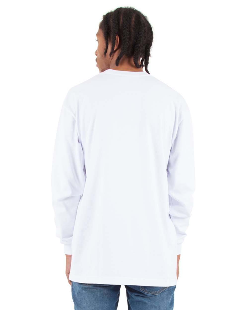 Shaka Wear SHMHLST - Unisex Tall Max Heavyweight Long Sleeve Tee - White