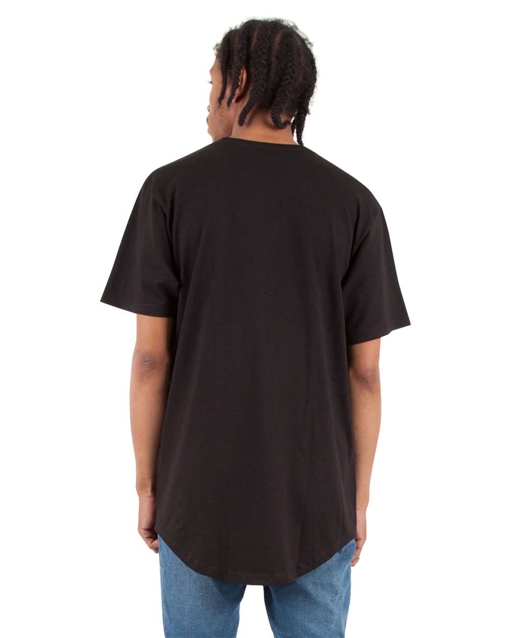 Shaka Wear SHCLT - Unisex Curved Hem Long Tee - Black