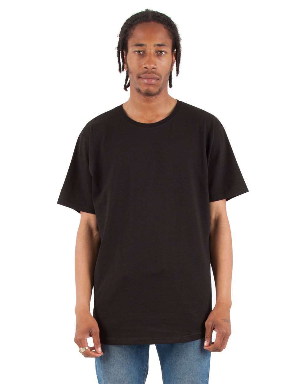 Shaka Wear SHCLT - Unisex Curved Hem Long Tee - Black