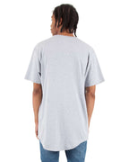 Shaka Wear SHCLT - Unisex Curved Hem Long Tee - Heather Grey