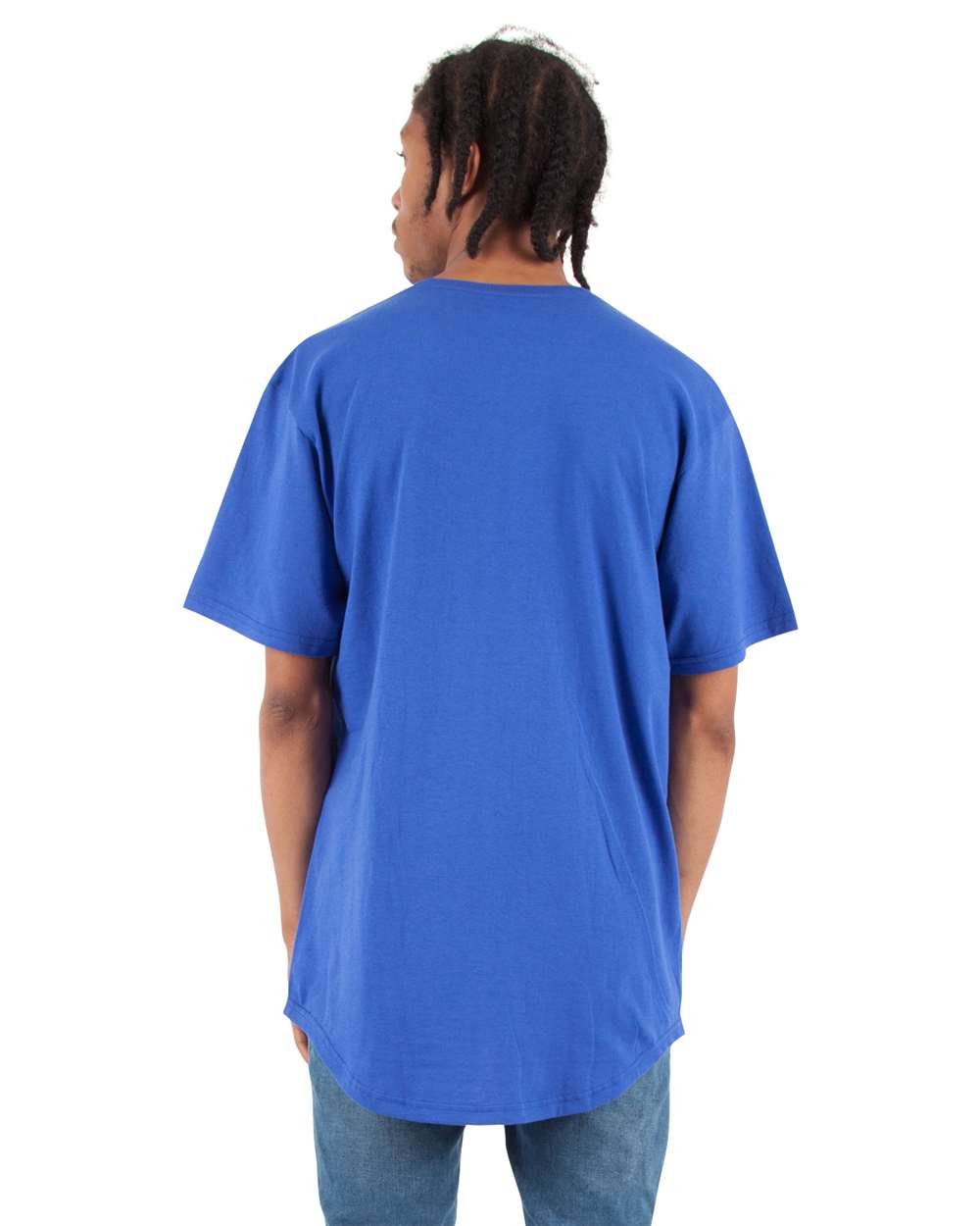 Shaka Wear SHCLT - Unisex Curved Hem Long Tee - Royal