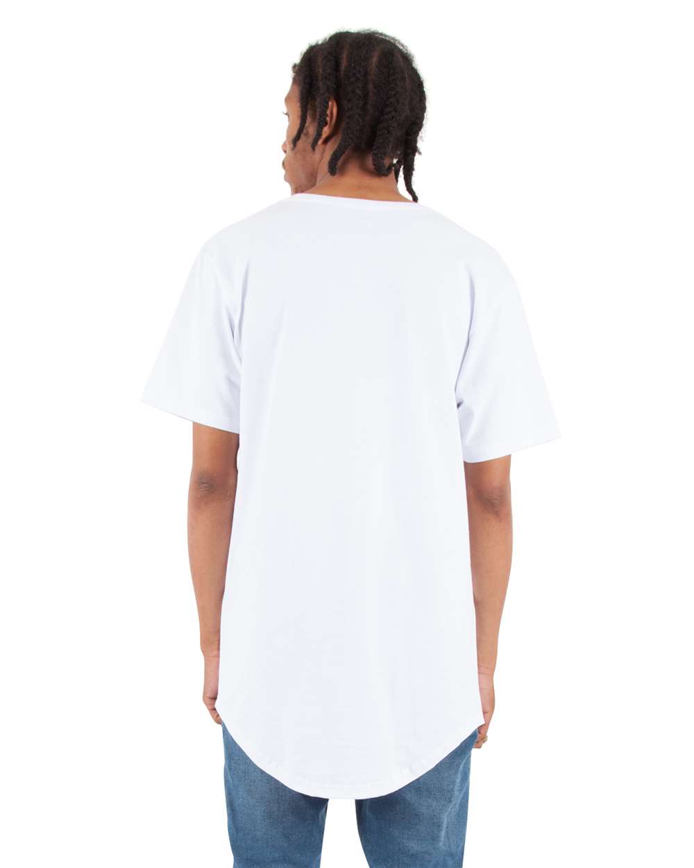 Shaka Wear SHCLT - Unisex Curved Hem Long Tee - White