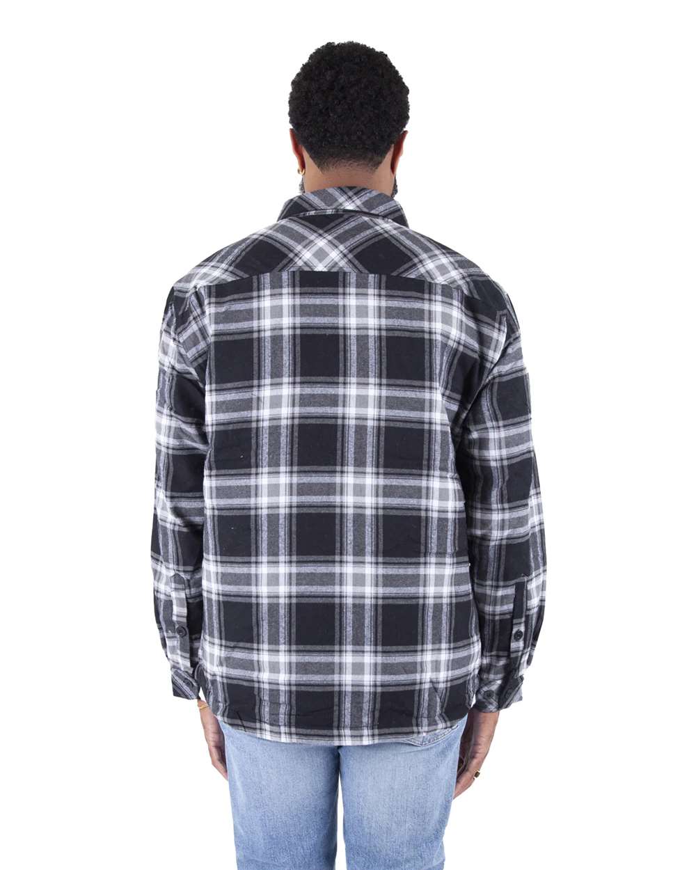 Shaka Wear SHPFJ - Unisex Plaid Jacket - Black