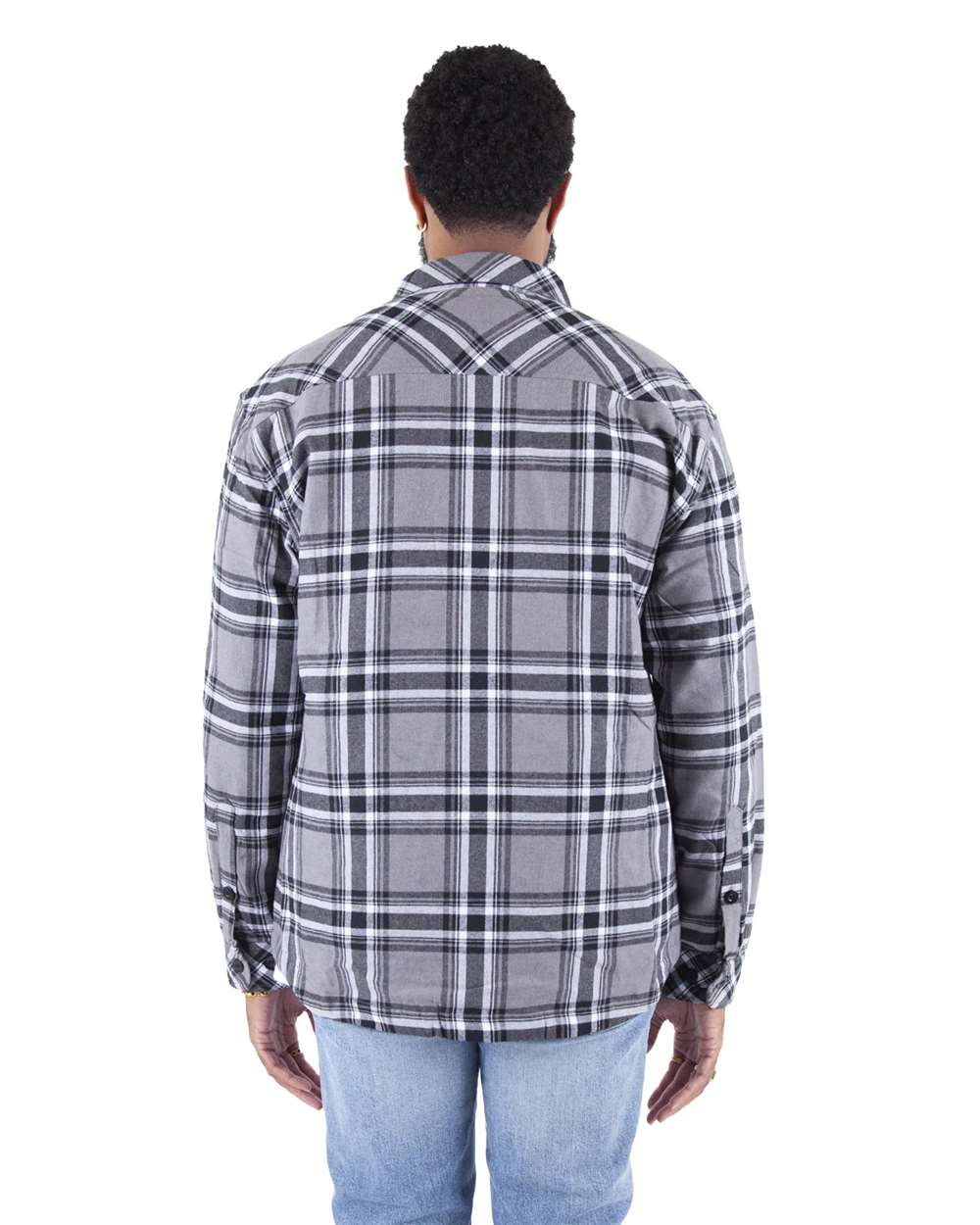 Shaka Wear SHPFJ - Unisex Plaid Jacket - Dark Grey