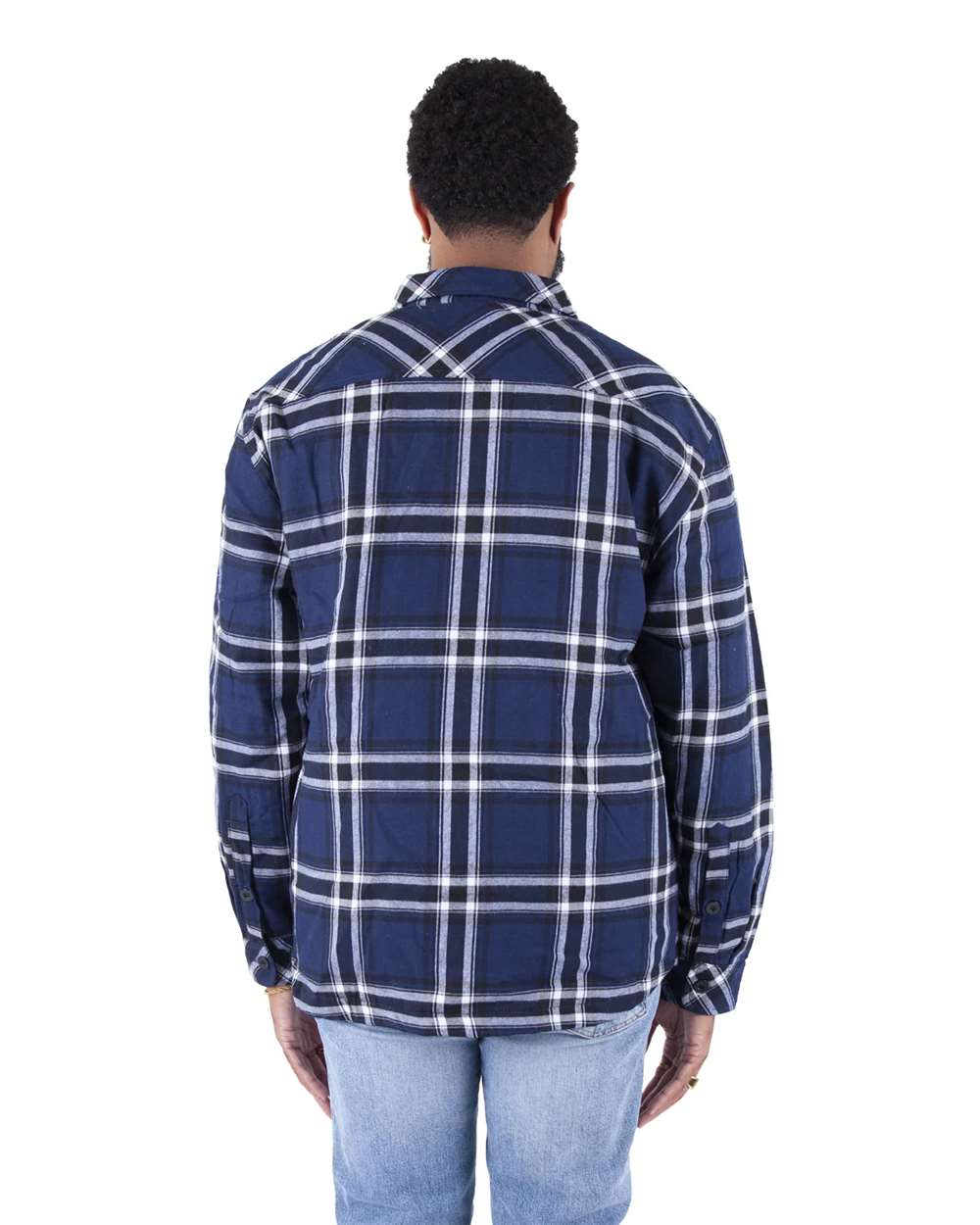 Shaka Wear SHPFJ - Unisex Plaid Jacket - Navy