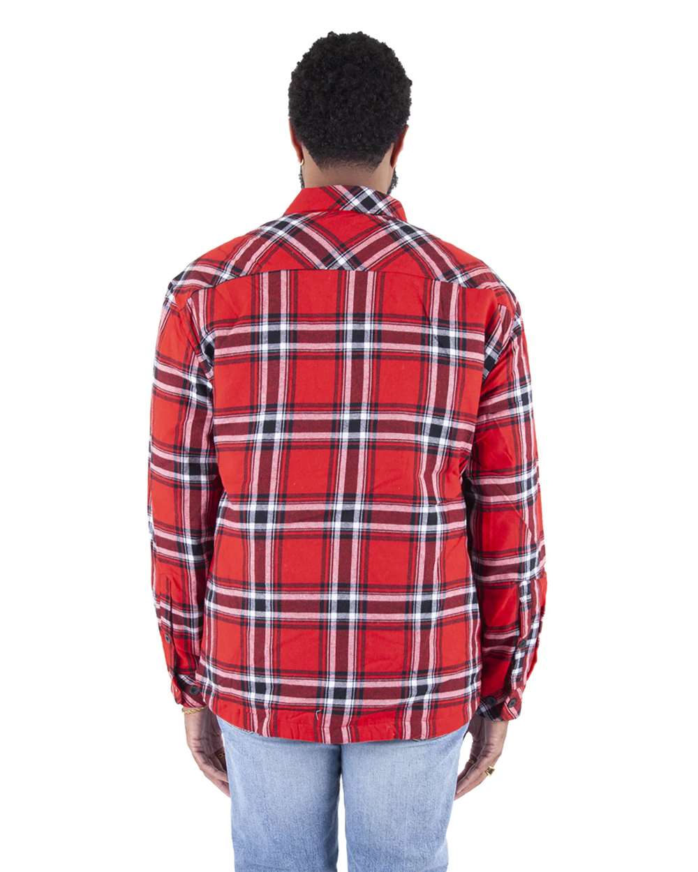 Shaka Wear SHPFJ - Unisex Plaid Jacket - Red
