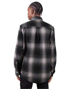 Shaka Wear SHHFS - Unisex Plaid Flannel Overshirt - Shadow/ Black