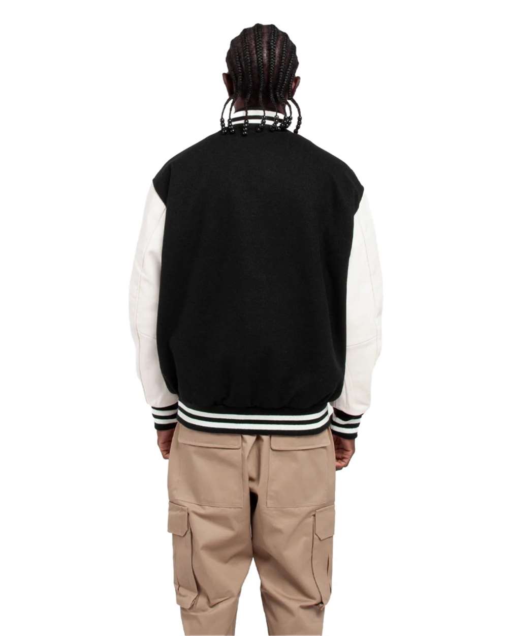 Shaka Wear SHLLJ - Unisex Letterman Jacket - Black/ White