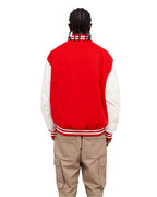 Shaka Wear SHLLJ - Unisex Letterman Jacket - Red/ White