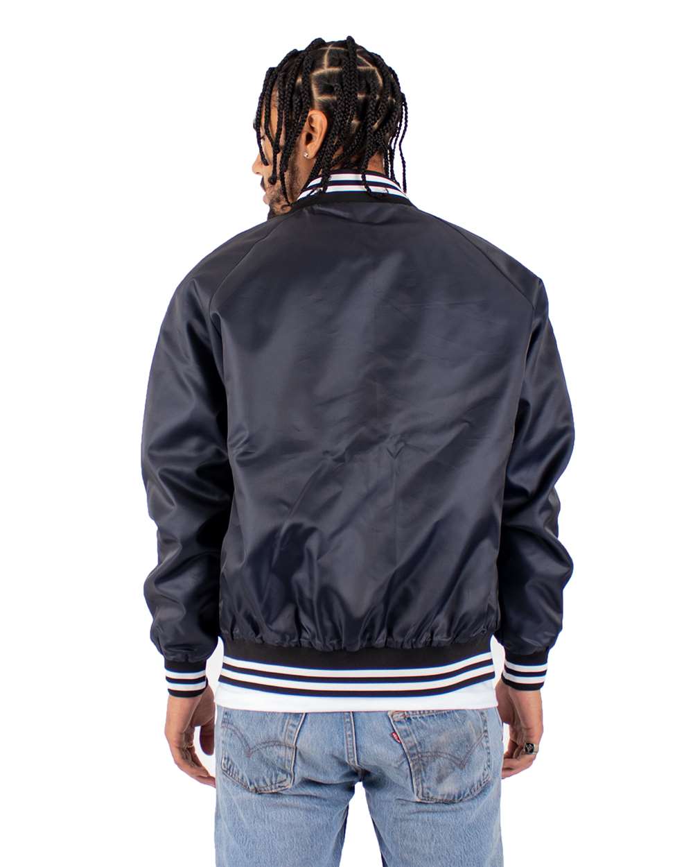 Shaka Wear SHVBJ - Unisex Varsity Bomber Jacket - Navy