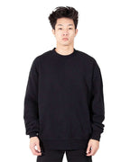 Shaka Wear SHGFC - Unisex Los Angeles Garment-Dyed Crewneck Sweatshirt - Black