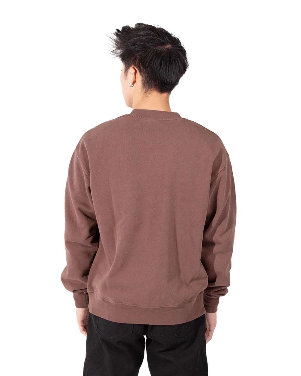 Shaka Wear SHGFC - Unisex Los Angeles Garment-Dyed Crewneck Sweatshirt - Mocha