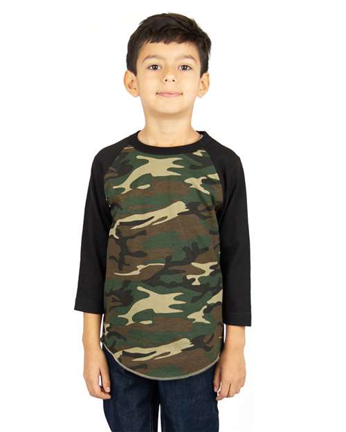 Shaka Wear SHRAGCY - Youth Camo Raglan Tee