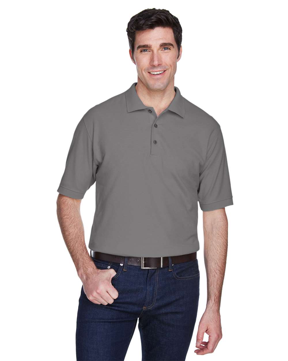 UltraClub 8540 - Men's Whisper Piqué Polo - Graphite