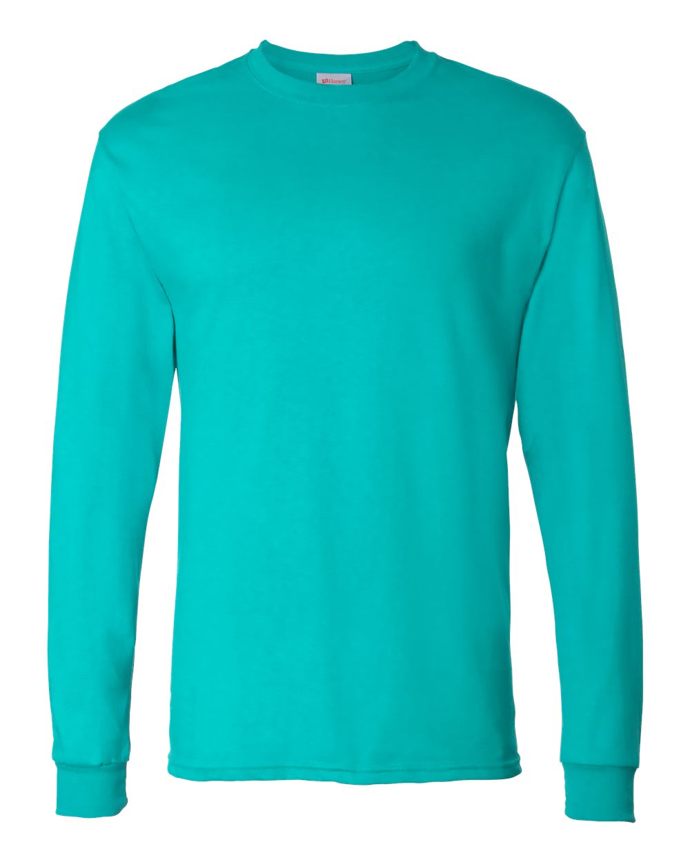 Hanes 5286 - Essential-T Long Sleeve T-Shirt — Athletic Teal (flat)