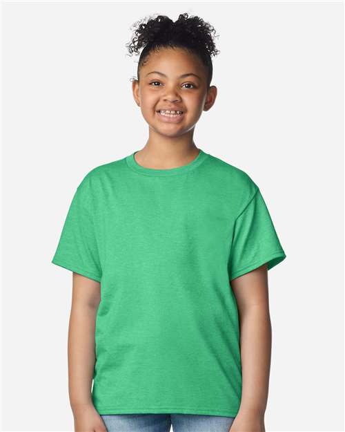 Gildan 3000B - Youth Light Cotton T-Shirt - Heather Irish Green