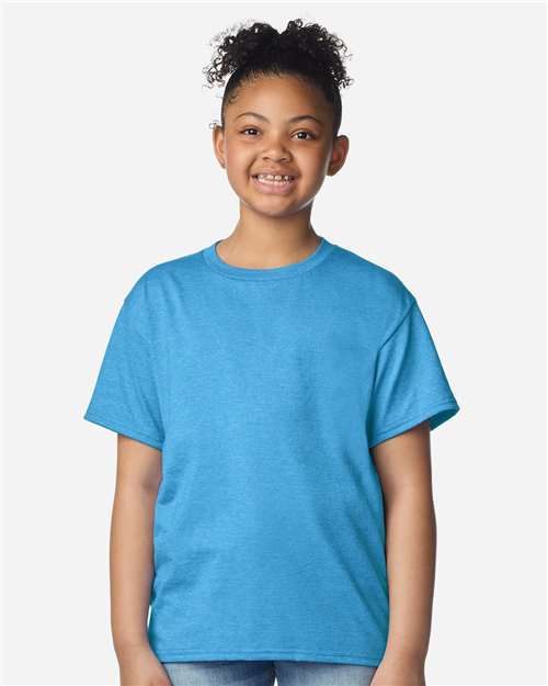 Gildan 3000B - Youth Light Cotton T-Shirt - Heather Sapphire