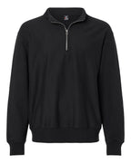 Hanes OG900 - Men's Beefy® Sweats Premium Heavyweight Quarter-Zip Sweatshirt — Black (flat)