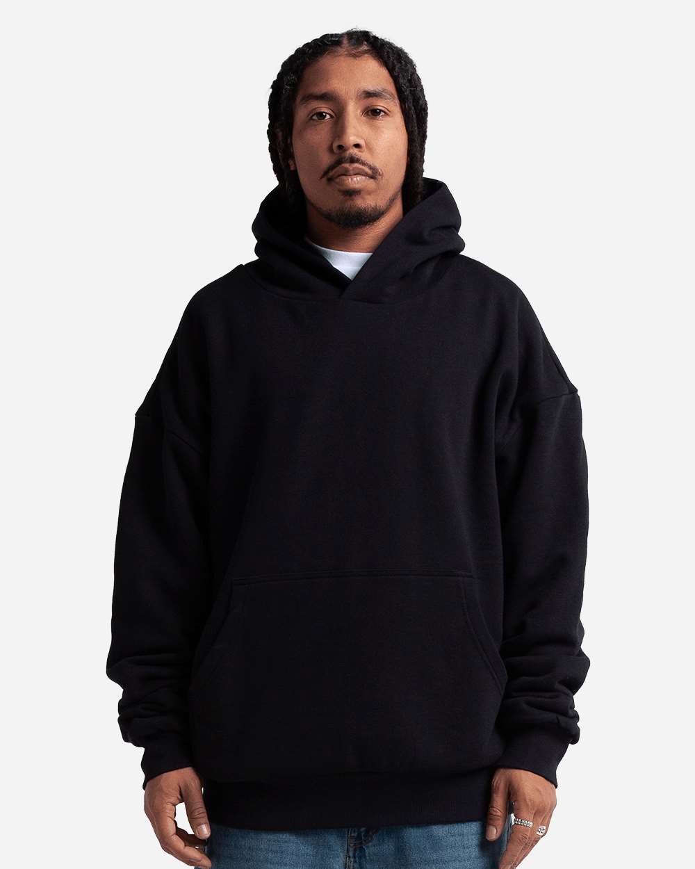 Shaka Wear SHDLP - Unisex Garment-Dyed Double Layer Reversible Hoodie Sweatshirt - Black